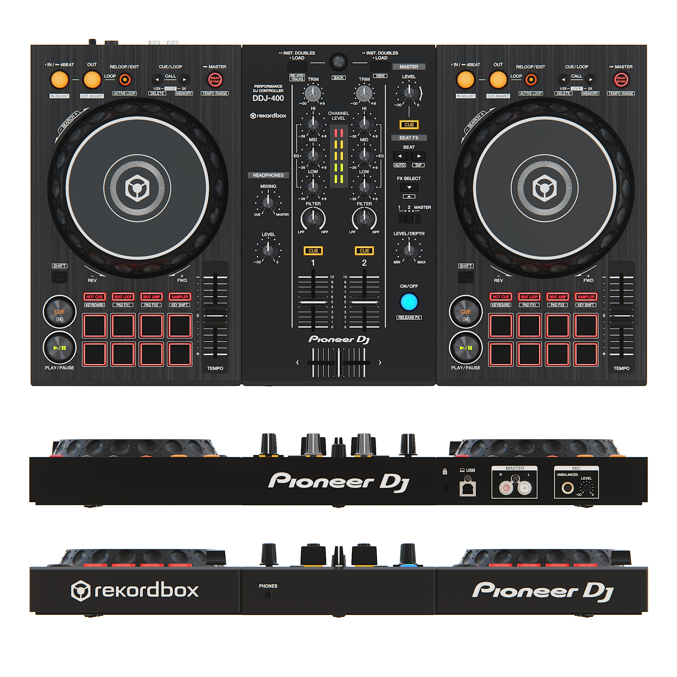 Pioneer ddj 400 размеры. Pioneer DDJ-400. Pioneer DJ 400 контроллер. DJ пульт Pioneer DDJ-400. Пульт DJ Pioneer 400.